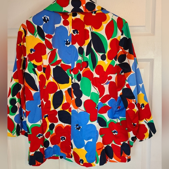 Erin London, Woman's Long Sleeve Blazer, Size: Large Color: Flower Pattern - Picture 13 of 16